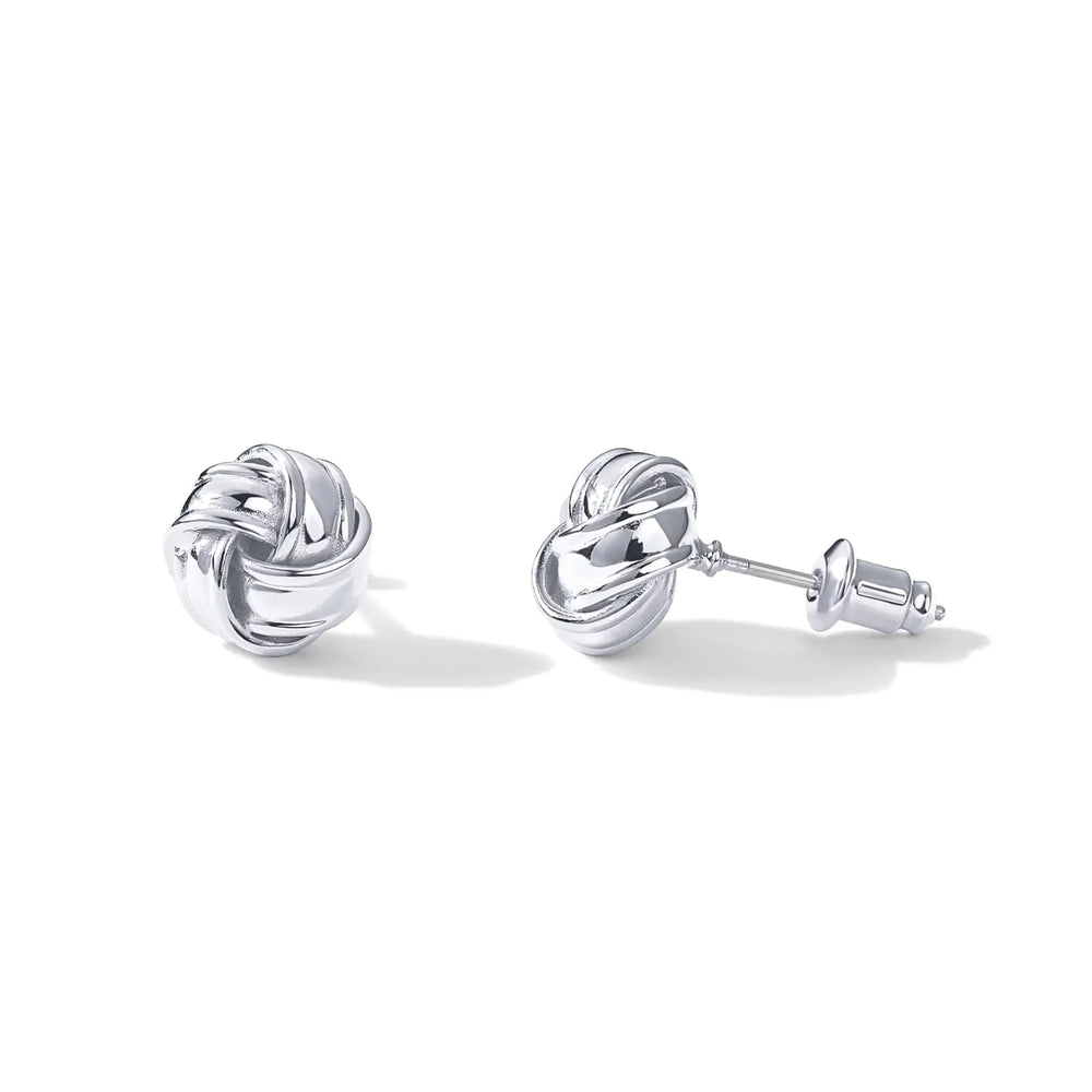 14K Gold Plated Sterling Silver Post Love Knot Stud Earrings