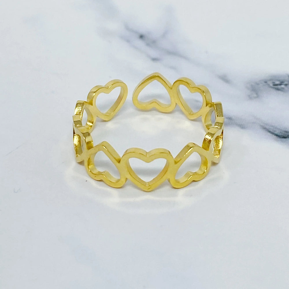 Open Hearts All Around Ring