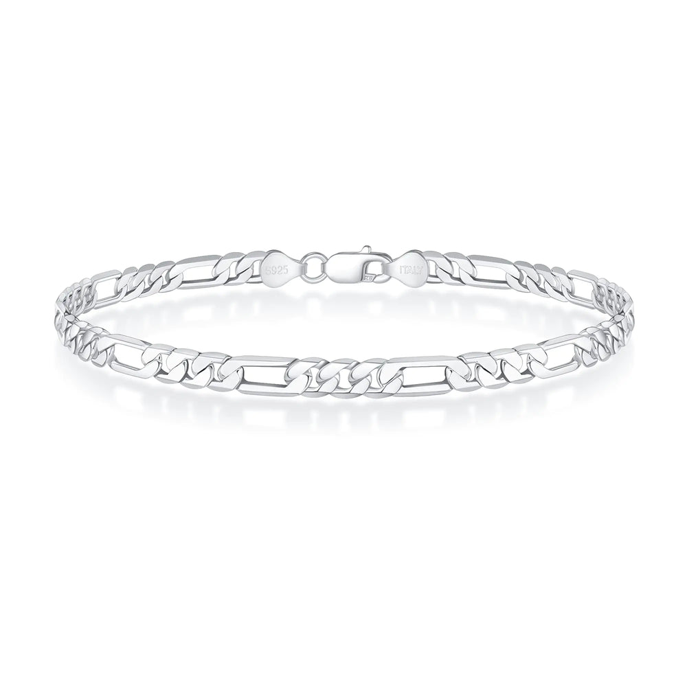 Sterling Silver Figaro Bracelet for Men - 8.5 Inches