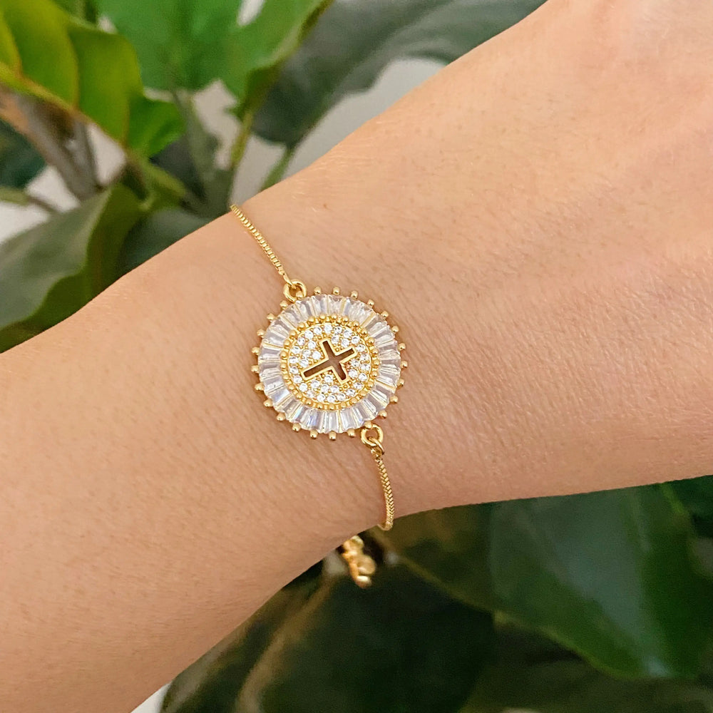 Cross Slide Bracelet - Adjustable Faith Jewelry with Meaningful Design