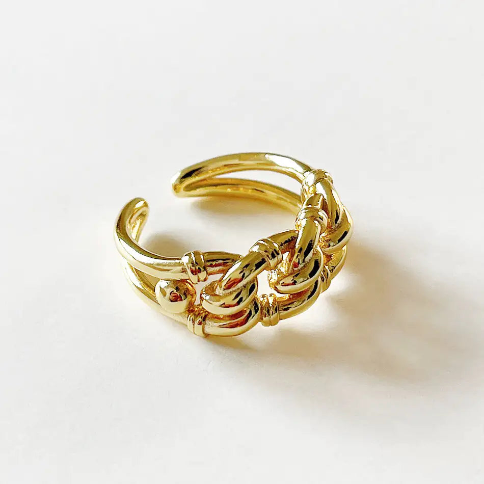 Golden Forge Industrial Ring - Bold Statement Ring for Men & Women