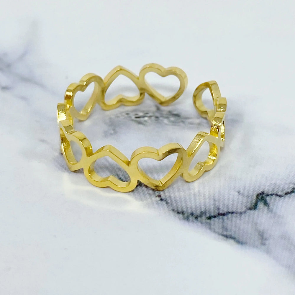 Open Hearts All Around Ring