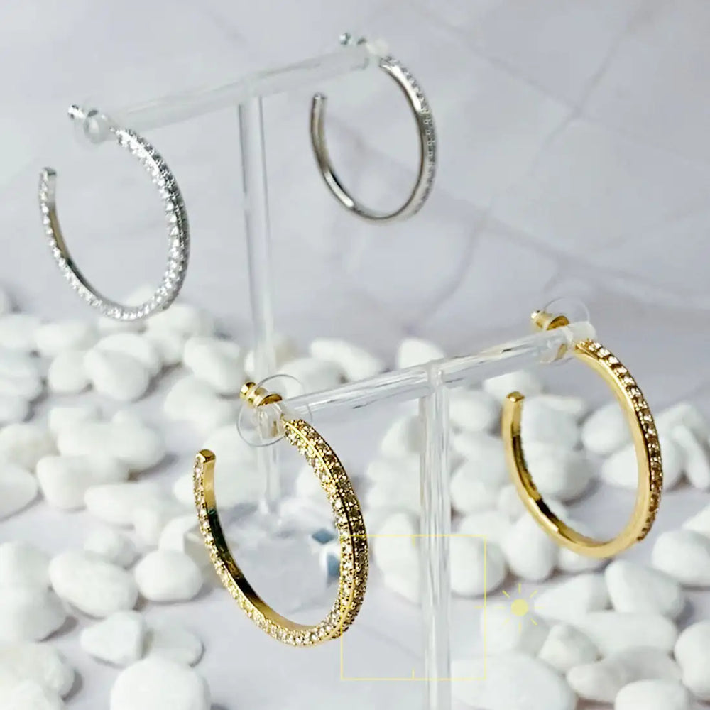 Plain Or Shine Reversible Hoop Earrings - Dual-Style Gold Hoops