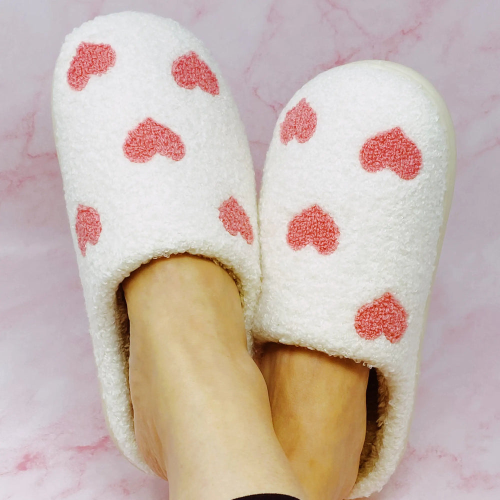 Heart Full Cozy Lounge Slippers - Plush Non-Slip House Shoes