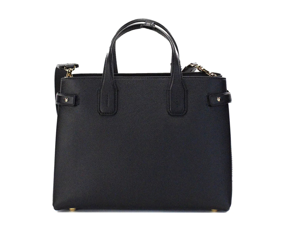 Burberry Banner Medium Black Leather Tote Bag