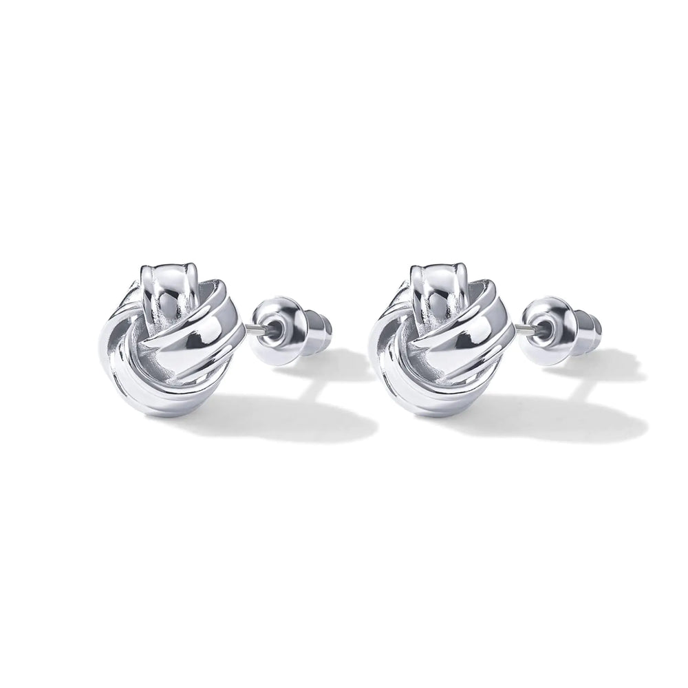 14K Gold Plated Sterling Silver Post Love Knot Stud Earrings