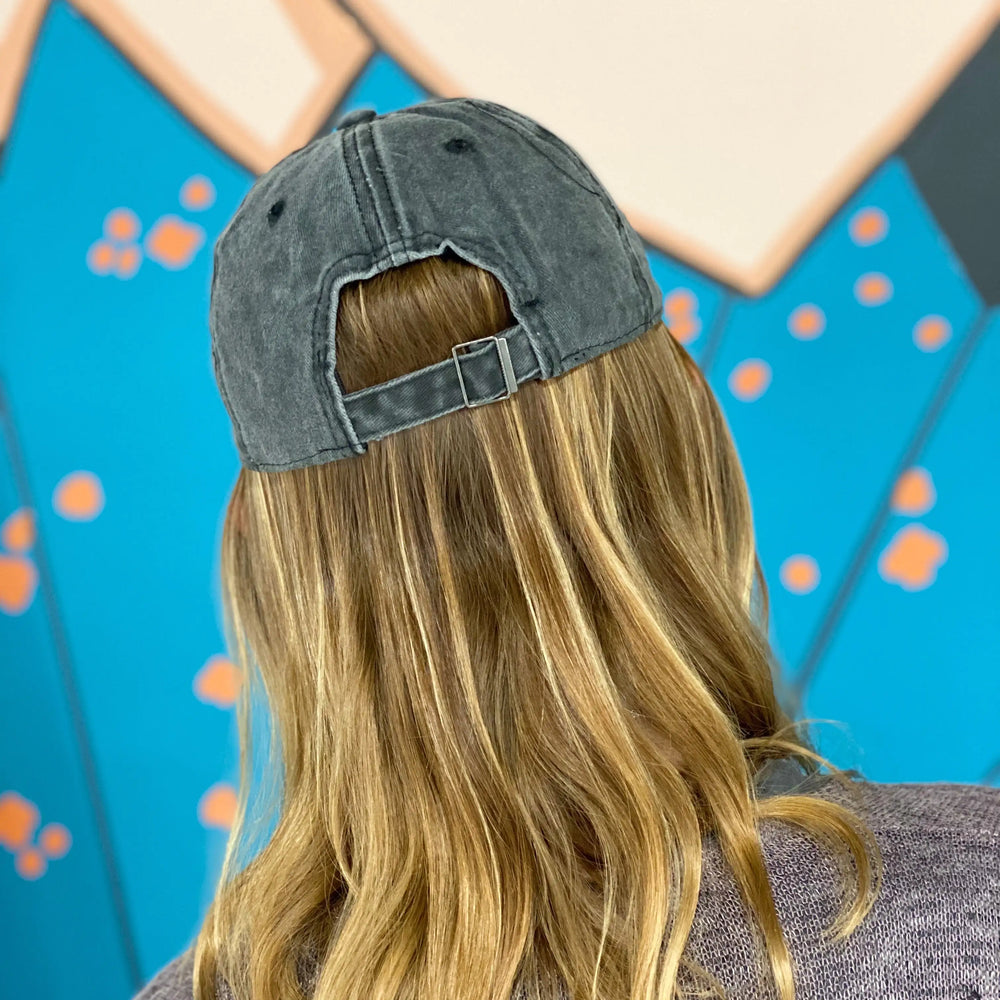 Dog Mom Distressed Ball Cap - White Embroidery