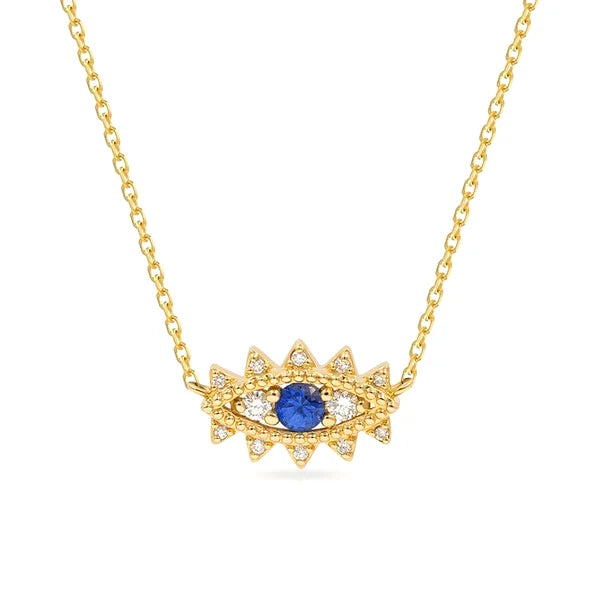 Elegant Evil Eye & Lunar Necklace - Protection & Style