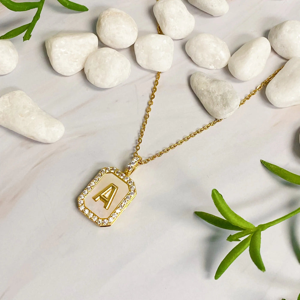 Initial Deco Open Locket Pendant Necklace - Personalized Photo Locket