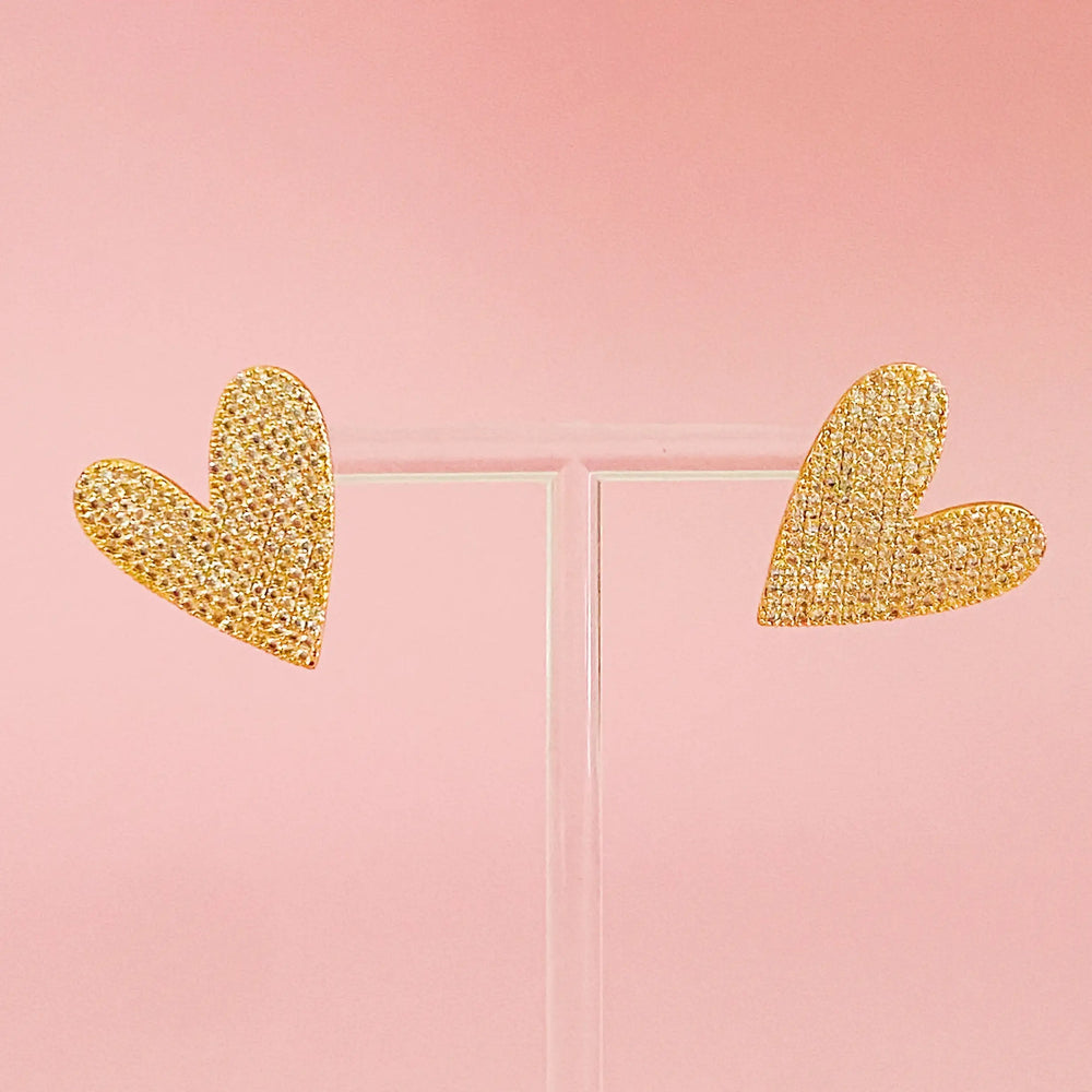 Lara Land Heart Earrings - Elegant Heart-Shaped Statement Earrings