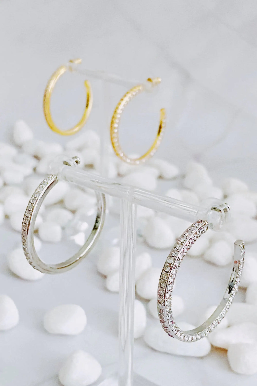 Plain Or Shine Reversible Hoop Earrings - Dual-Style Gold Hoops
