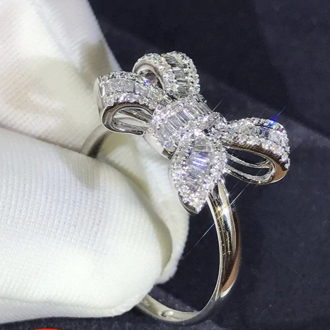 Handmade Bowknot Silver Ring
