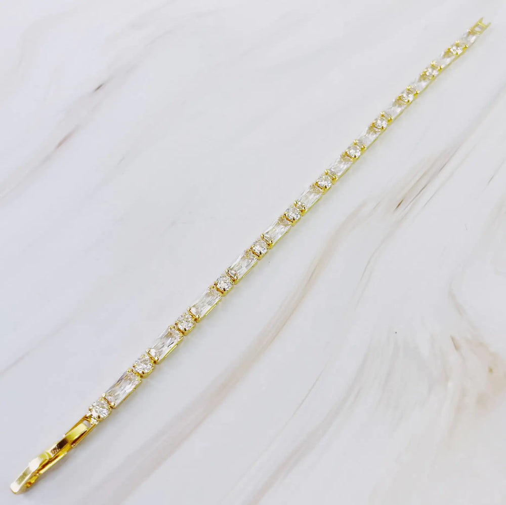 Mixed Shape Sparkle Tennis Bracelet - Geometric Crystal Statement Jewelry