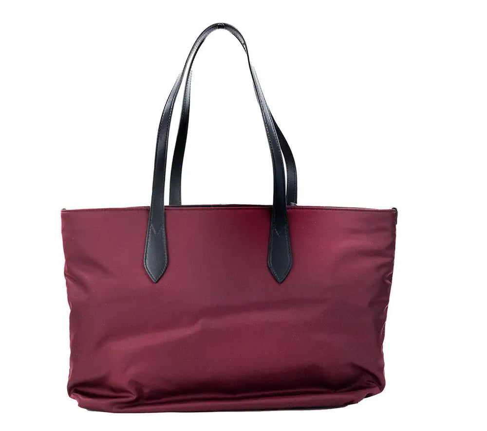 Burberry Medium Burgundy Logo Nylon Tote Shoulder Bag - Luxury Fashion