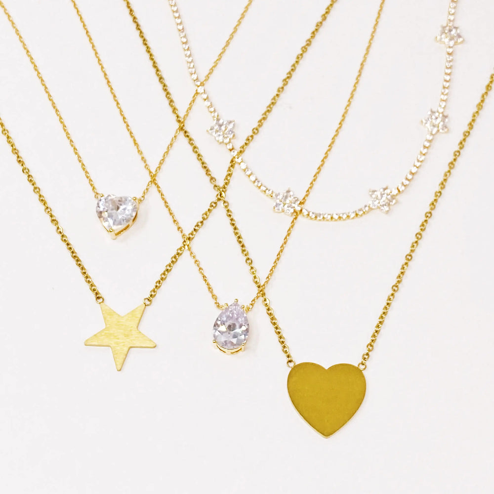 With All My Heart Necklace - Statement Gold Heart Pendant