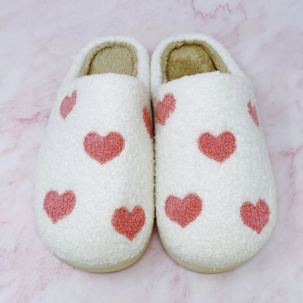 Heart Full Cozy Lounge Slippers - Plush Non-Slip House Shoes