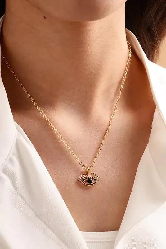 Got An Eye On You Devil Eye Necklace - Edgy Statement Jewelry