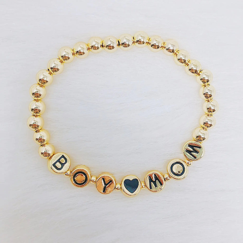 Beloved Woman Bracelet Collection - Personalized Gold Tone Letter Bead Bracelet