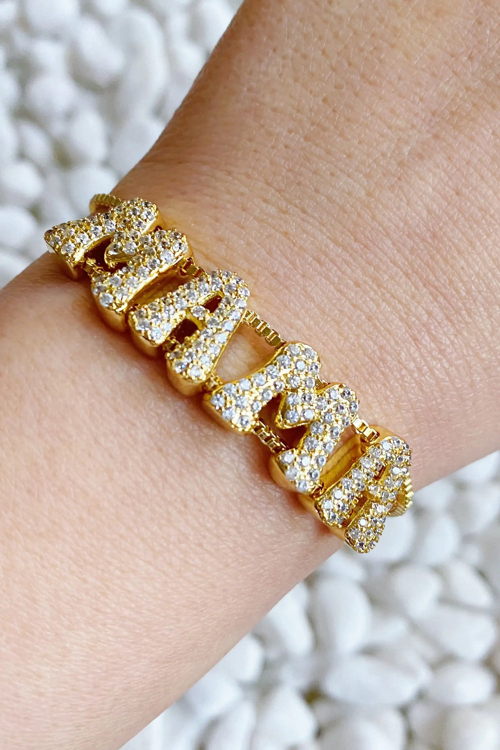 Disco Dazzle Bracelet - Sparkly Word Adjustable Chain