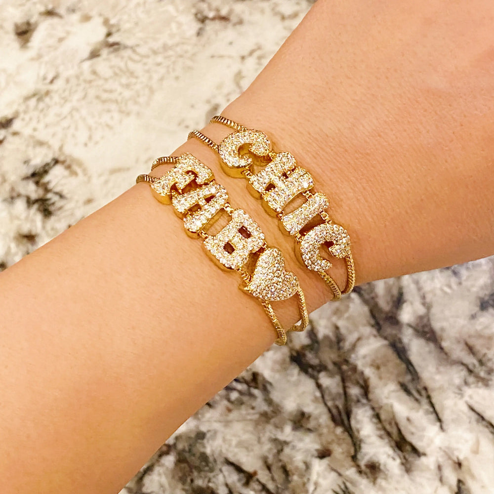 Disco Dazzle Bracelet - Sparkly Word Adjustable Chain