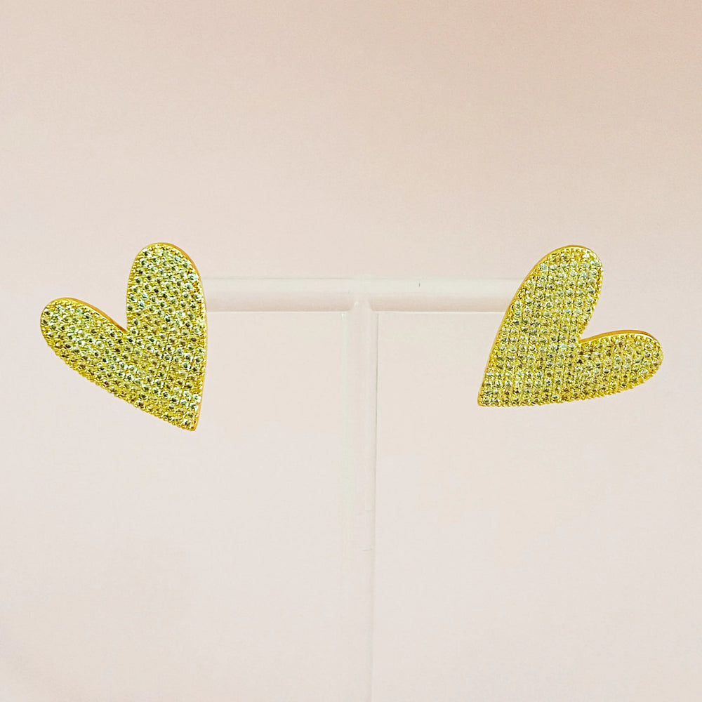 Lara Land Heart Earrings - Elegant Heart-Shaped Statement Earrings