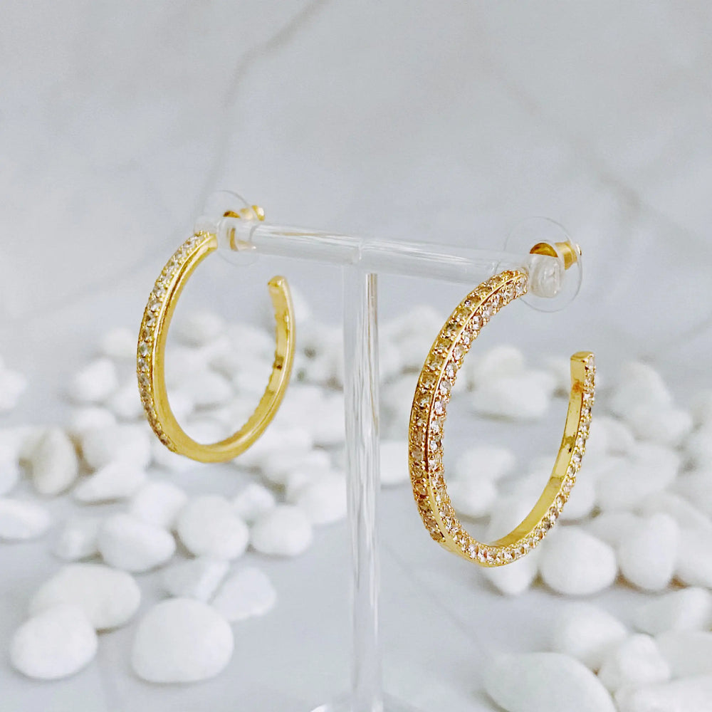 Plain Or Shine Reversible Hoop Earrings - Dual-Style Gold Hoops