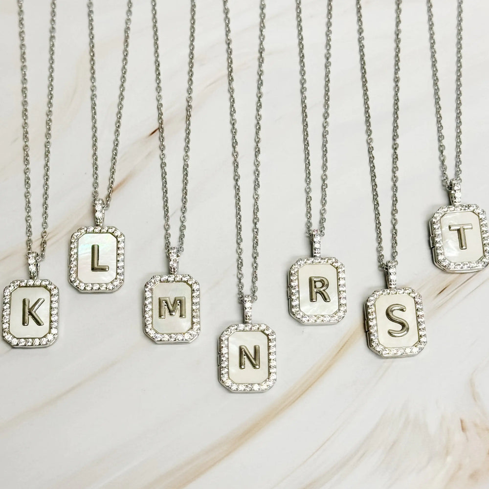Initial Deco Open Locket Pendant Necklace - Personalized Photo Locket