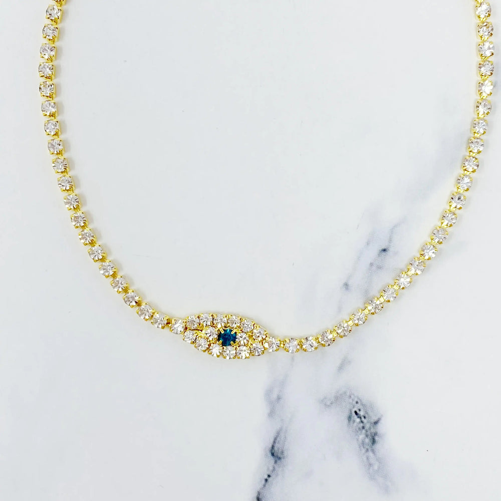 Sparkle Evil Eye Anklet - Protective Charm Ankle Jewelry