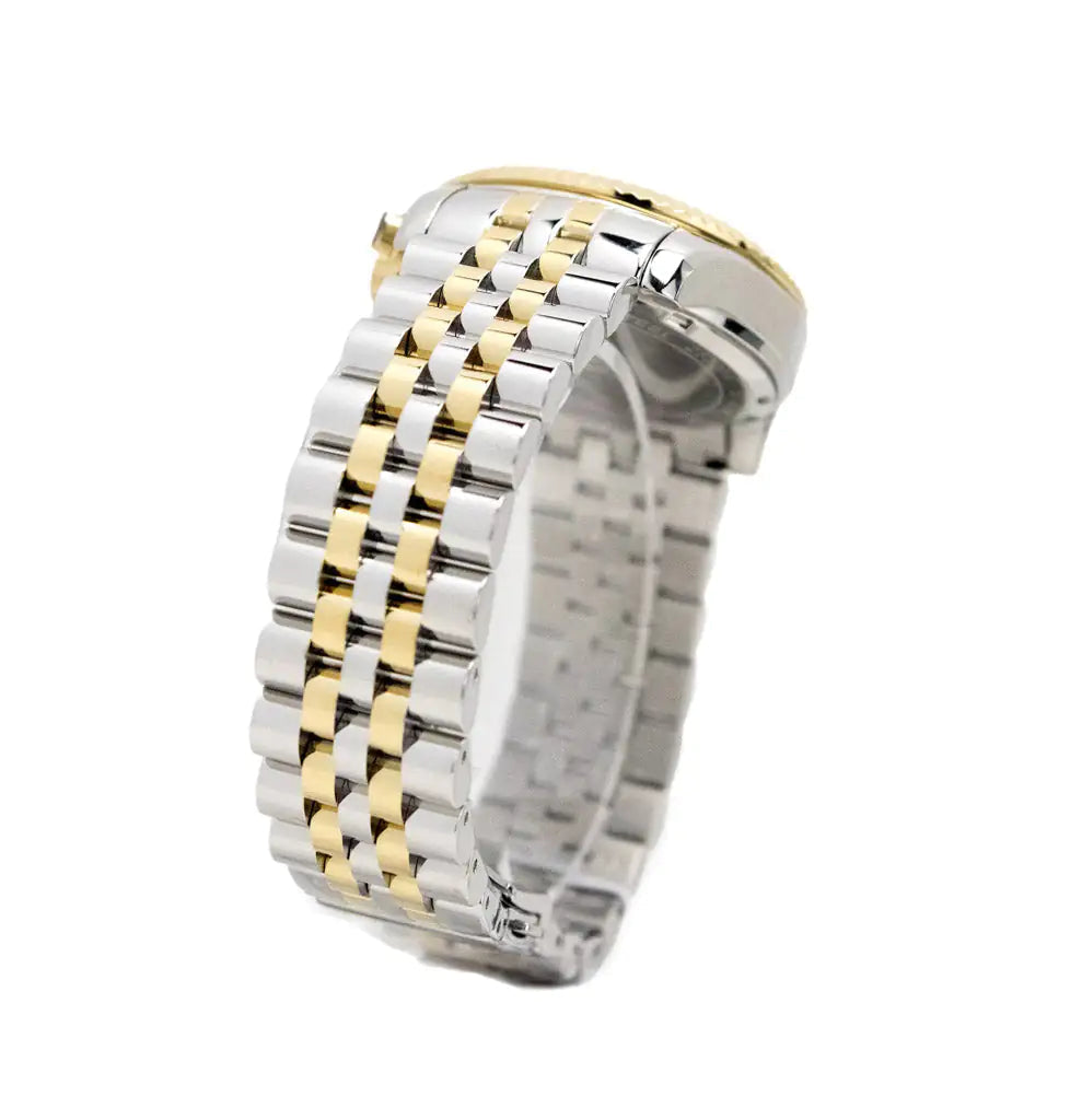 Michael Kors Lexington Chronograph Watch - Silver Gold Toned Stainless Steel