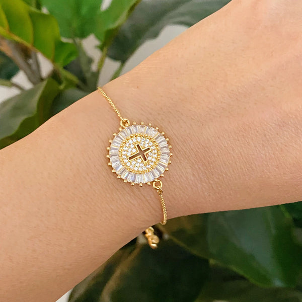 Cross Slide Bracelet - Adjustable Faith Jewelry with Meaningful Design