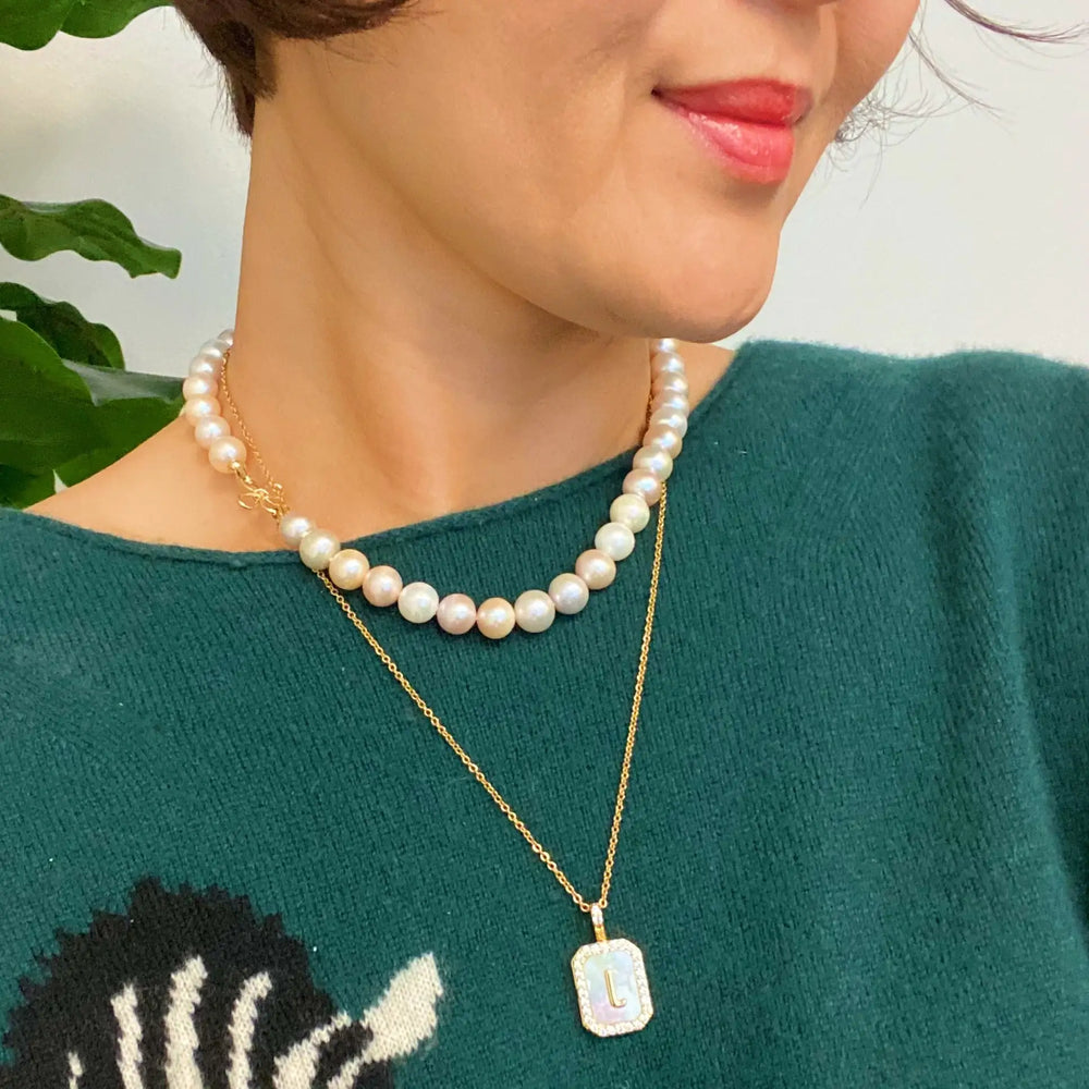 Initial Deco Open Locket Pendant Necklace - Personalized Photo Locket