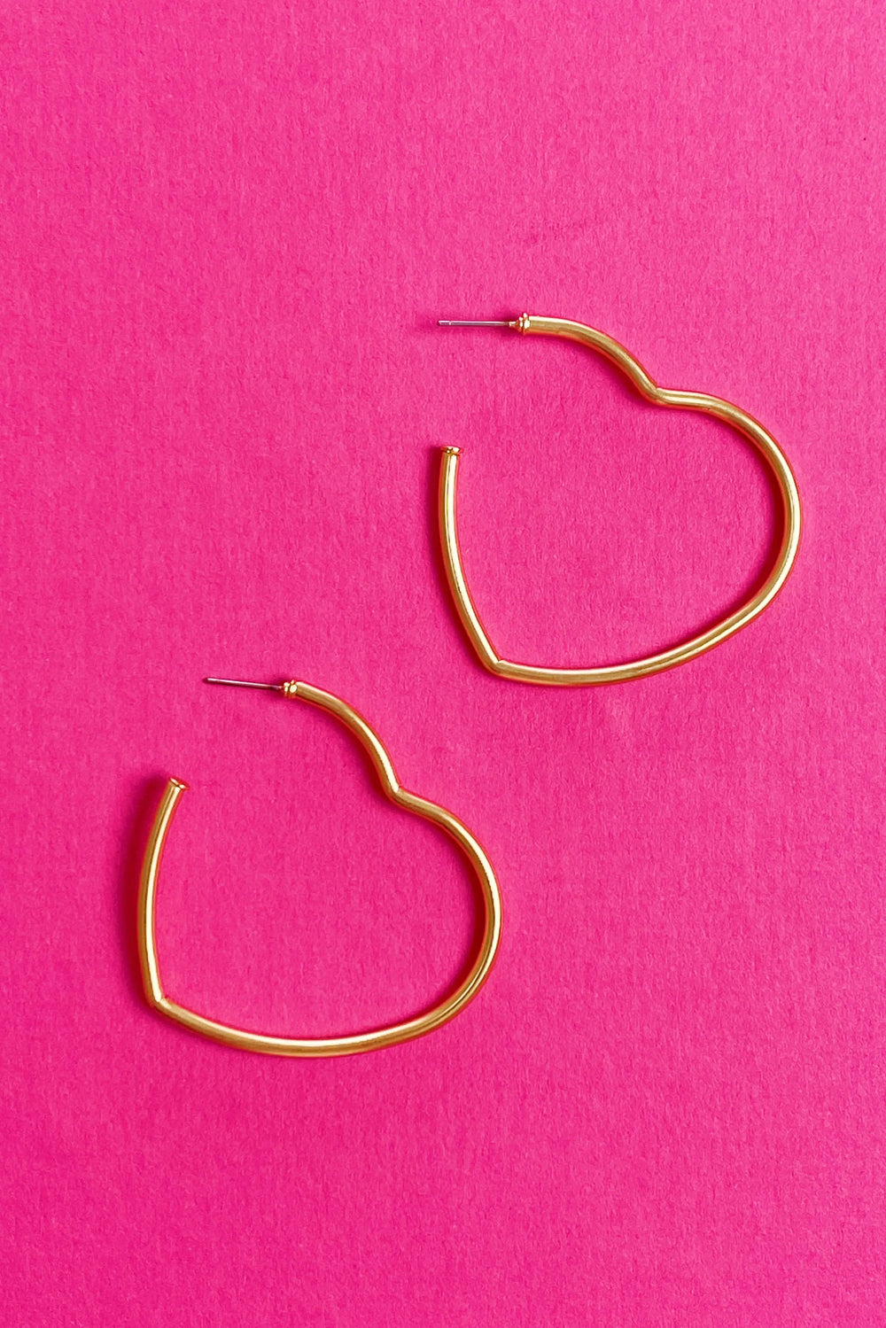 Timeless Hearts Earrings - Gold Open Heart Hoop Earrings