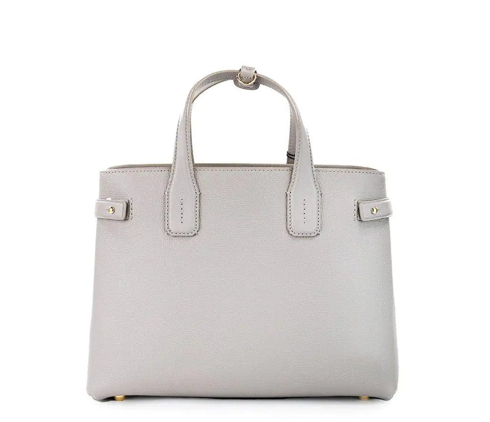 Burberry Banner Medium Taupe Brown Leather Tote Bag - Stylish & Durable