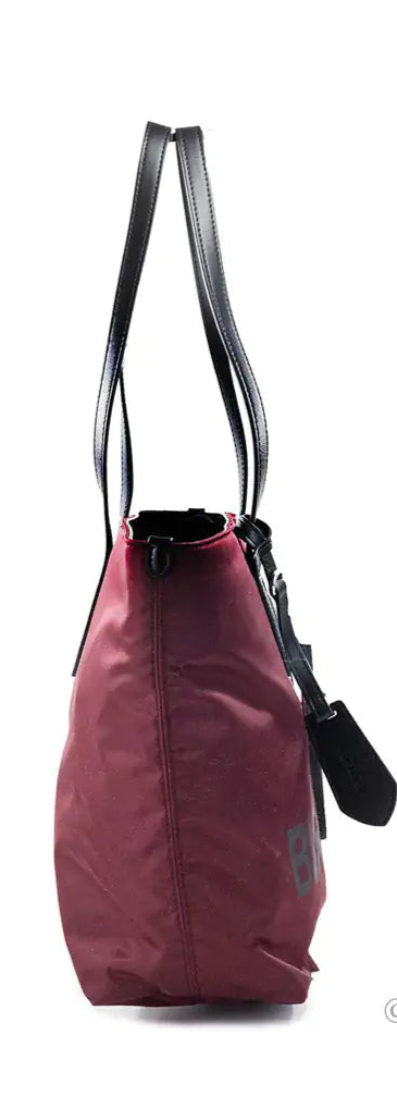 Burberry Medium Burgundy Logo Nylon Tote Shoulder Bag - Luxury Fashion