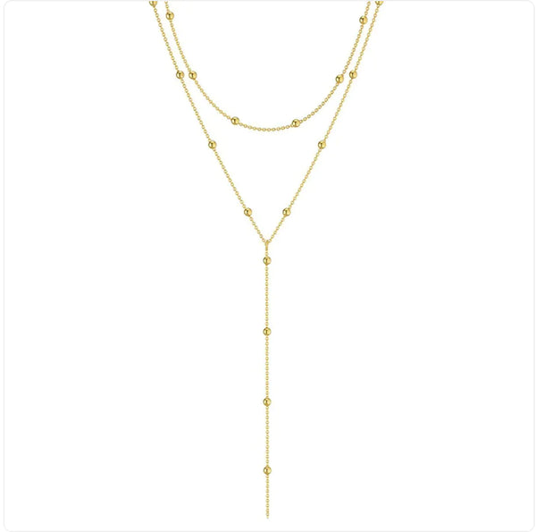 Elegant Geometric Tassel Beaded Necklace