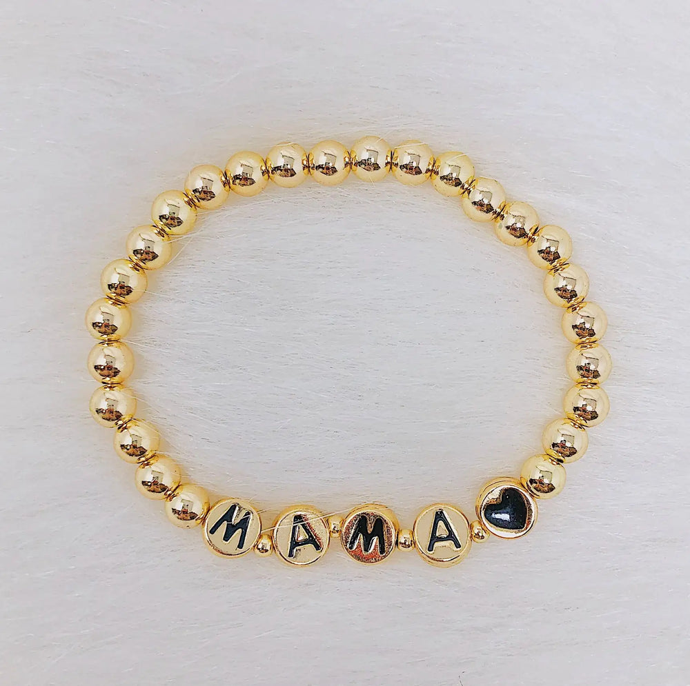 Beloved Woman Bracelet Collection - Personalized Gold Tone Letter Bead Bracelet