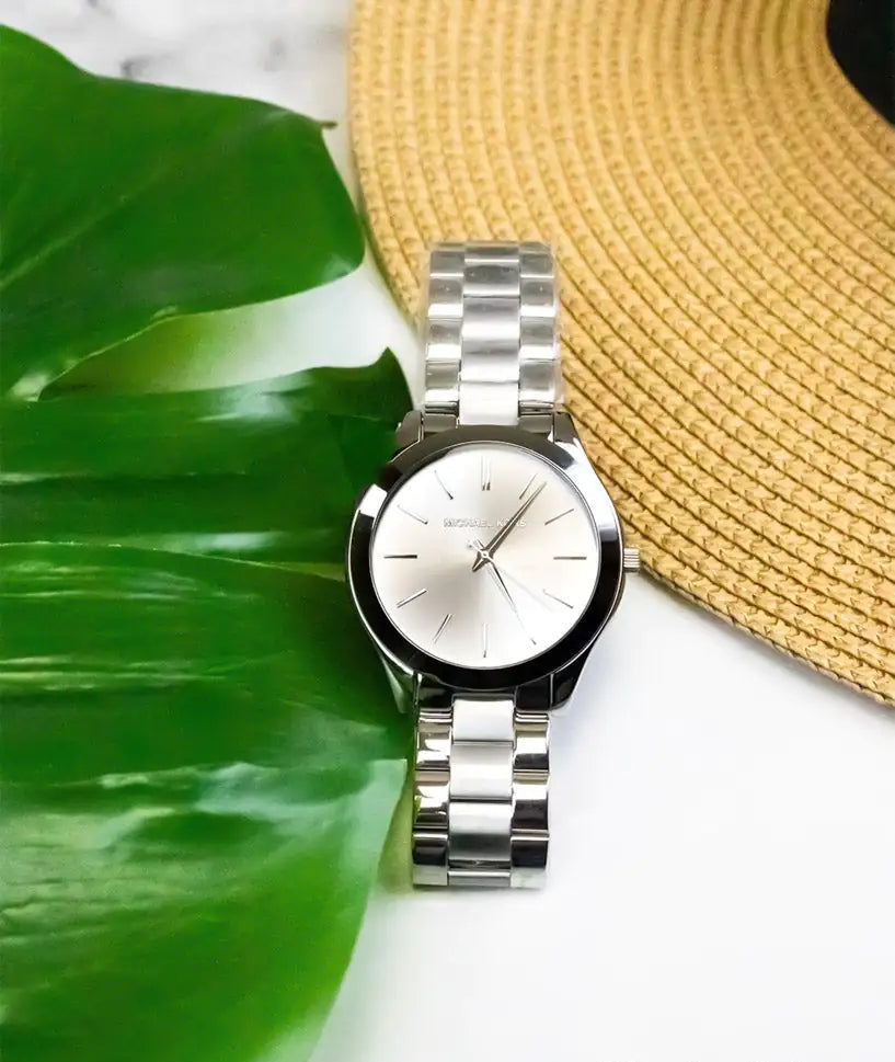 Michael Kors Slim Runway Watch - Silver-Toned Silver Dial | Billy's Bling Boutique