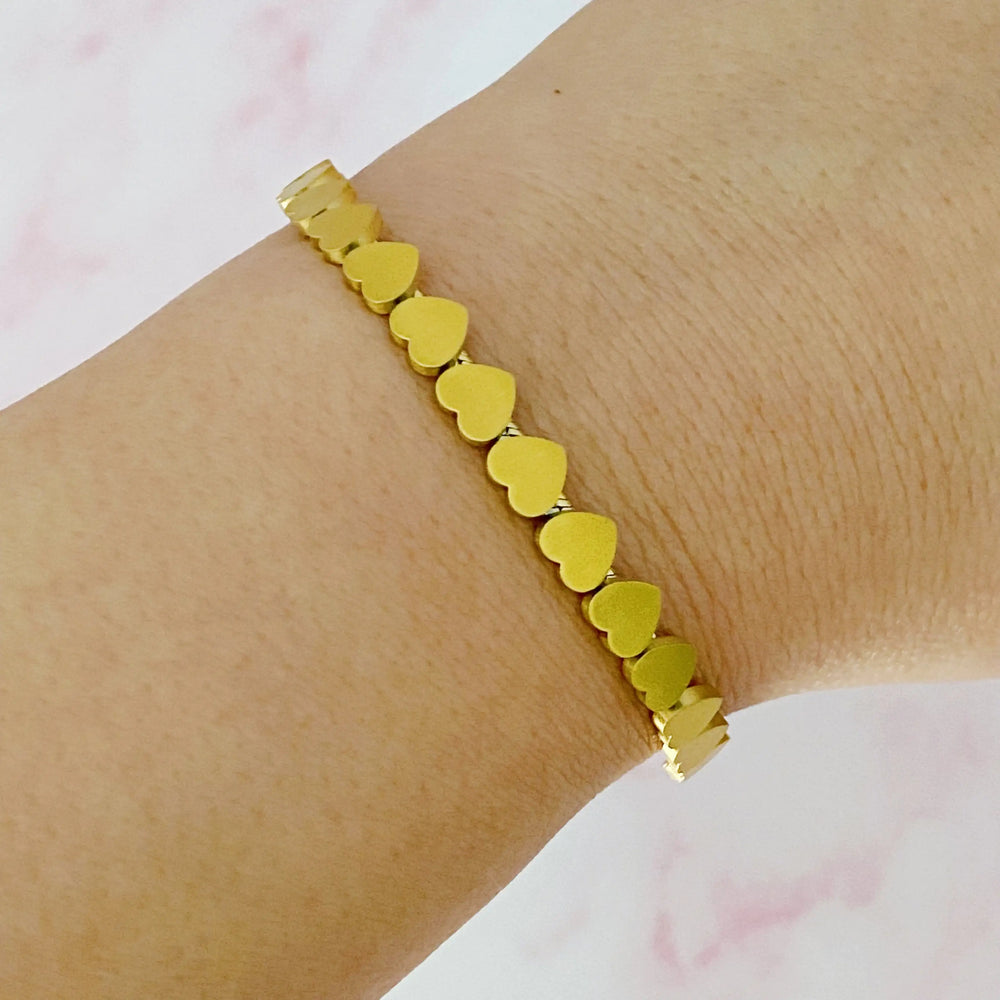 All Around Mini Hearts Bracelet - Delicate Heart Chain Bracelet