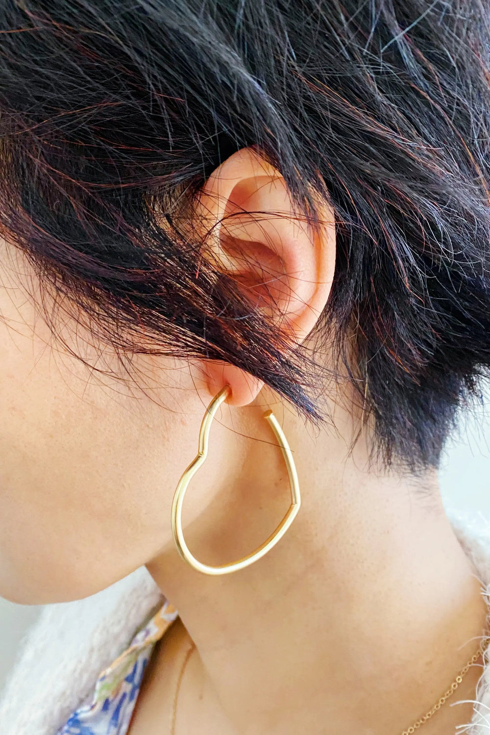 Timeless Hearts Earrings - Gold Open Heart Hoop Earrings