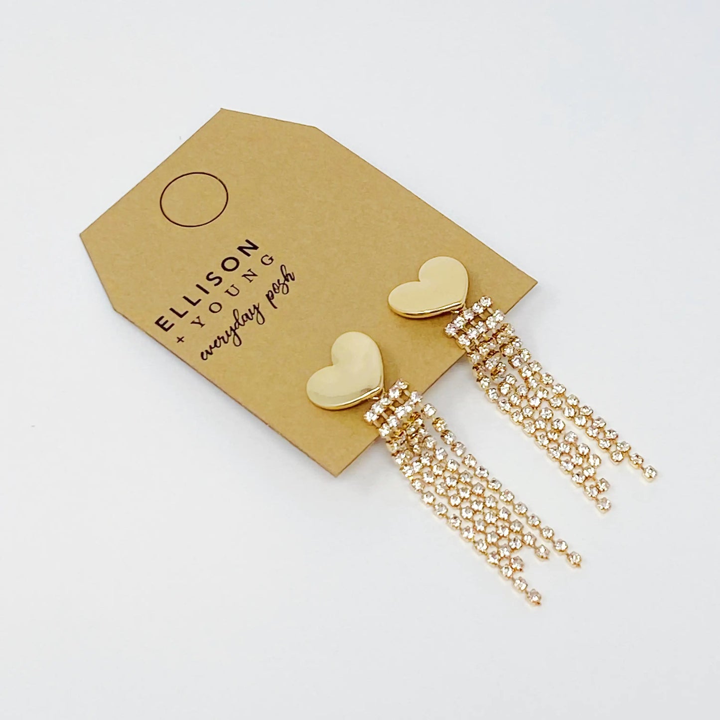 Heart Shine Stream Earrings - Sparkling Cubic Zirconia Drops