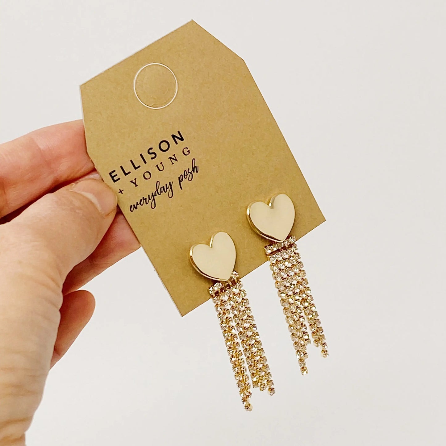 Heart Shine Stream Earrings - Sparkling Cubic Zirconia Drops