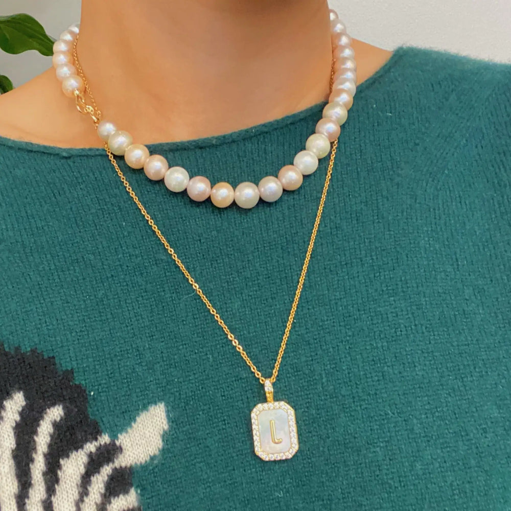 Initial Deco Open Locket Pendant Necklace - Personalized Photo Locket
