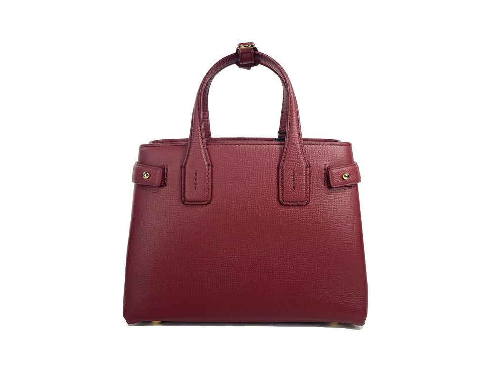 Burberry Banner Small Crimson Leather Tote Bag - Luxury Fashion