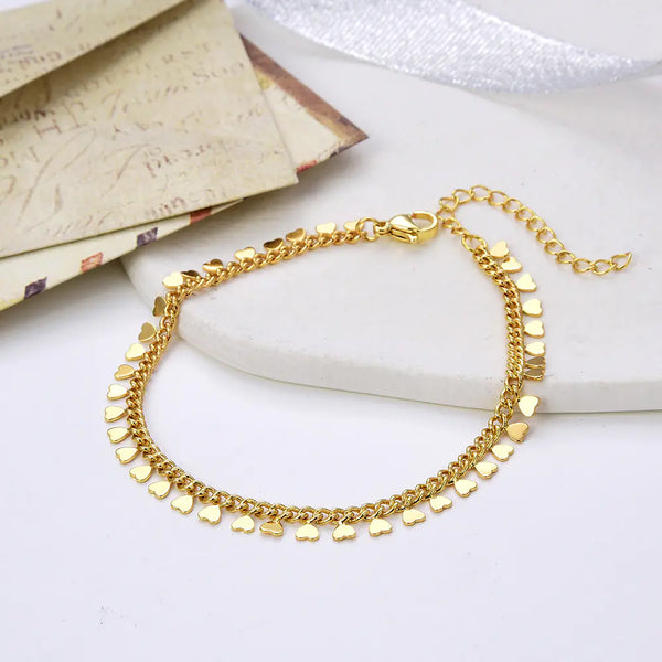 Elegant Women's Pentagram Cross Heart Bracelet