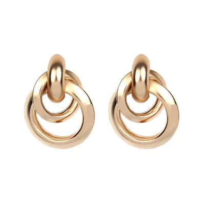 Interlocking Metal Hoop Earrings