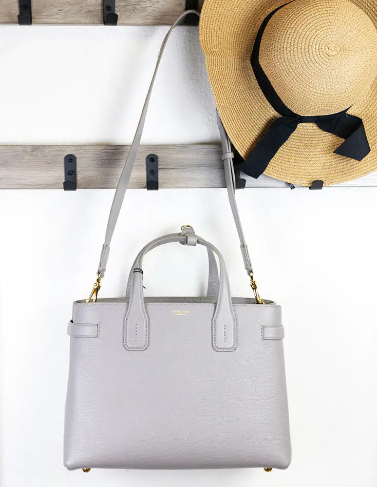 Burberry Banner Medium Taupe Brown Leather Tote Bag - Stylish & Durable