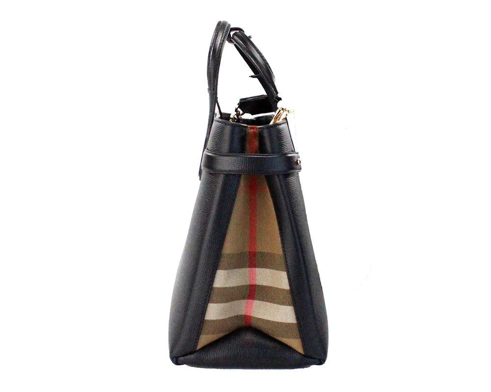 Burberry Banner Medium Black Leather Tote Bag