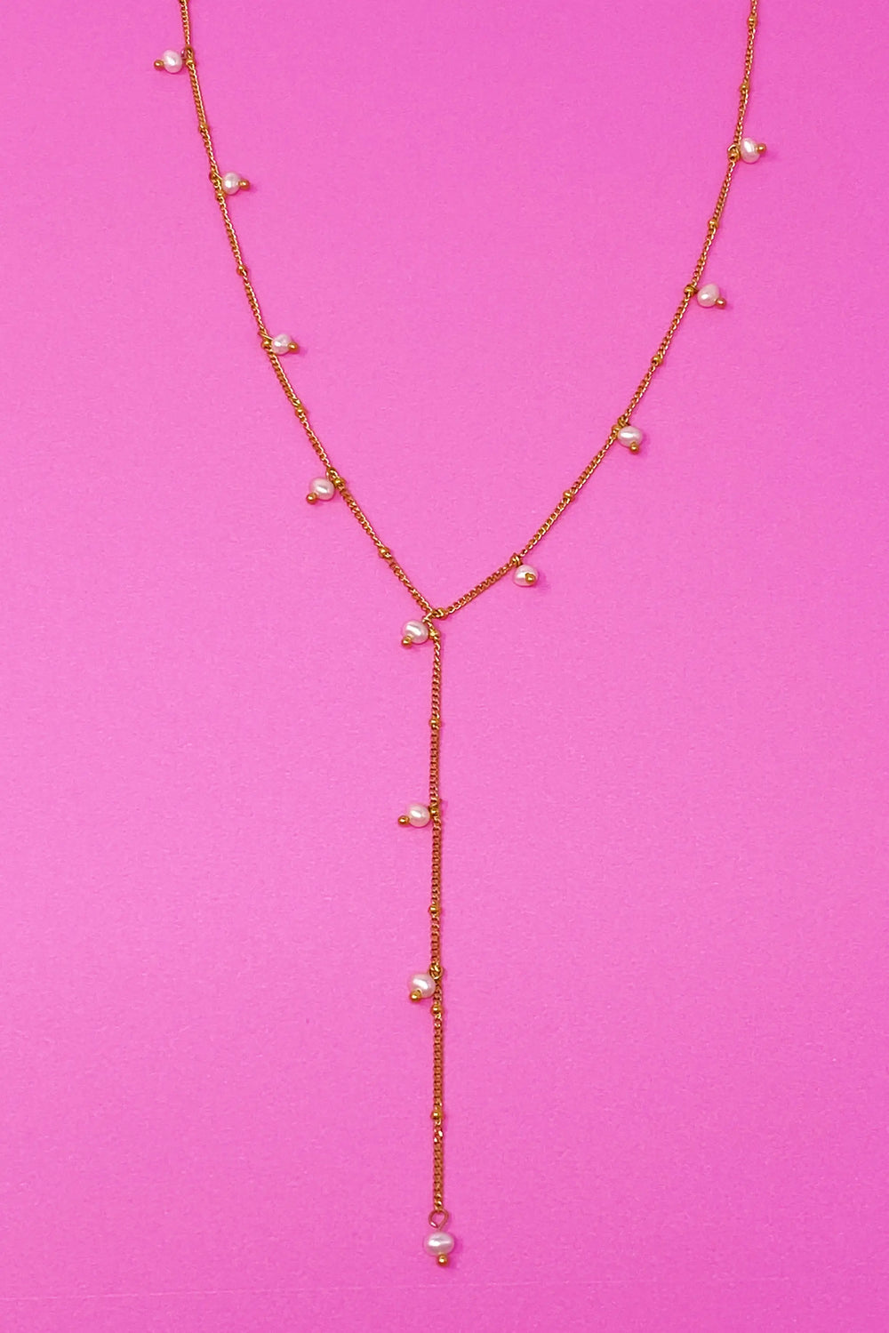 Luxurious Freshwater Pearl Dangle T Necklace