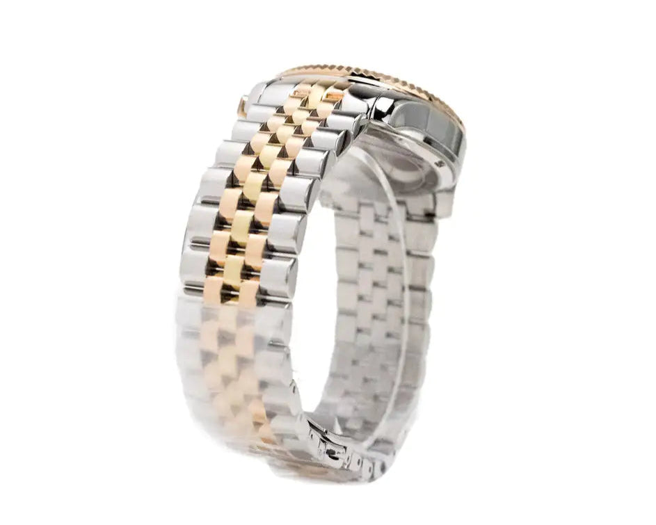 Michael Kors Lexington Chronograph Watch - Silver/Rose Gold Toned Stainless Steel
