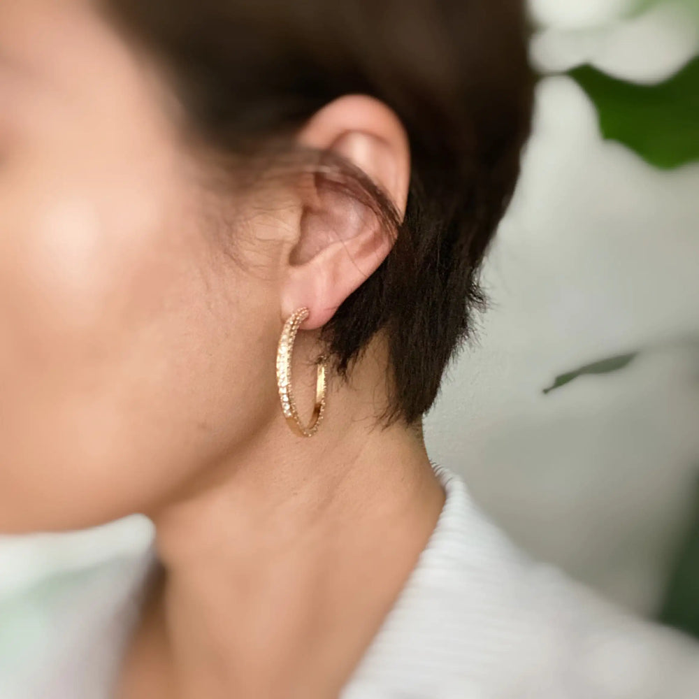 Plain Or Shine Reversible Hoop Earrings - Dual-Style Gold Hoops